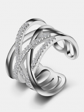 Twining Prozirni Cz Prsten Koji Se Može Složiti Blistavo Zaručničko Prstenje Od Cirkonija Za Žene Nakit Poklon
