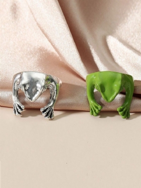 Vintage Moderan Podesivi Bakreni Prsten S Otvaranjem U Obliku Žabe