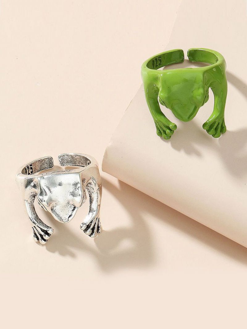Vintage Moderan Podesivi Bakreni Prsten S Otvaranjem U Obliku Žabe