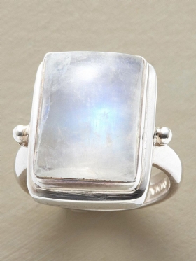 Vintage Pravokutni Prsten Od Legure Mjesečevog Kamena