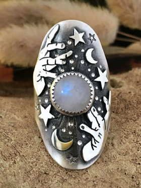Vintage Prsten Sa Zvjezdanim Mjesečevim Kamenom