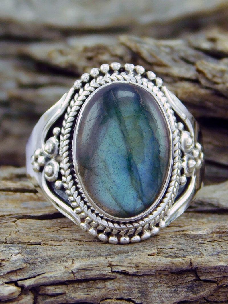 Vintage Prstenovi Od Legure Umjetnog Dragog Kamenja Ovalnog Oblika U Obliku Školjke