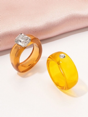 Vintage Slatki Prstenovi Od Akrilne Prozirne Smole