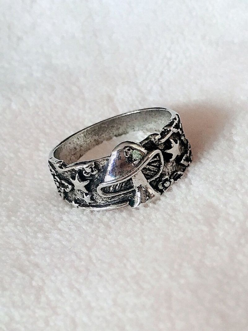 Vintage Vjenčani Prsten Od Legure Gljive I Cvijeta S Lišćem I Uzorkom