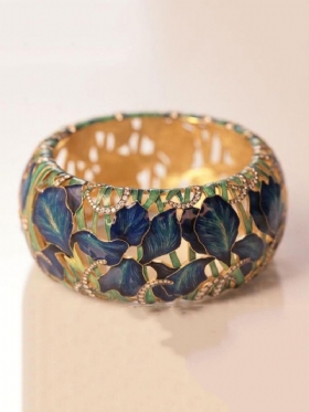 Vintage Ženski Prsten S Umetnutim Dijamantom Šuplji Oslikani S Lišćem Cvijeta Nakit Poklon