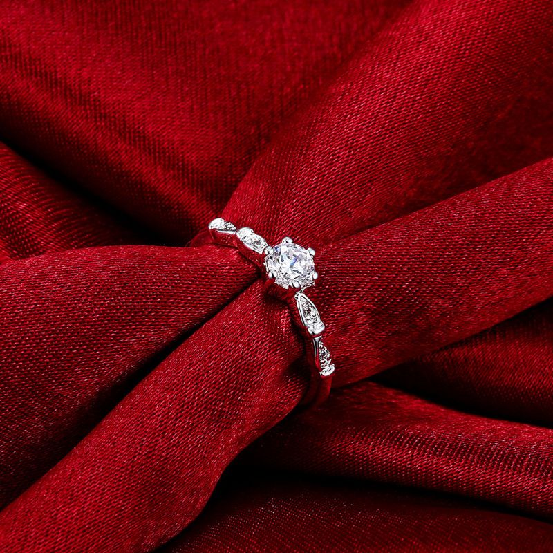 Yueyin Slatki Prsten Cvijet Cirkon Luksuzni Elegantni Vjenčani